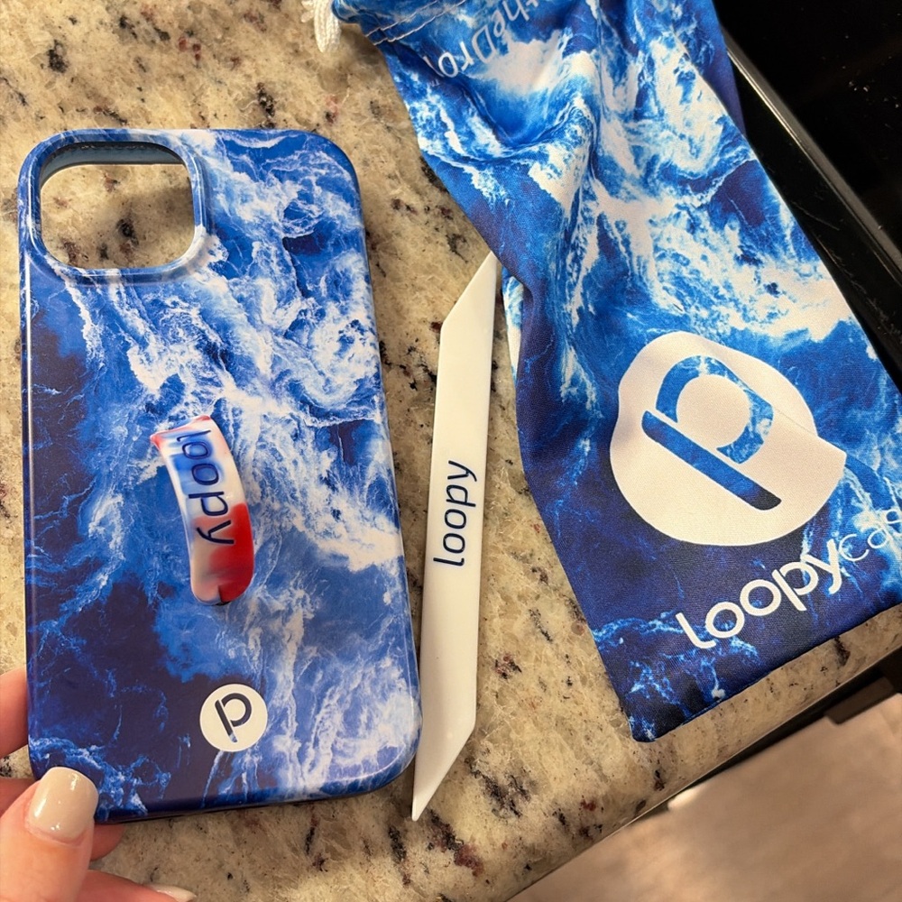 Loopy Case Marble Blue Phone Cover